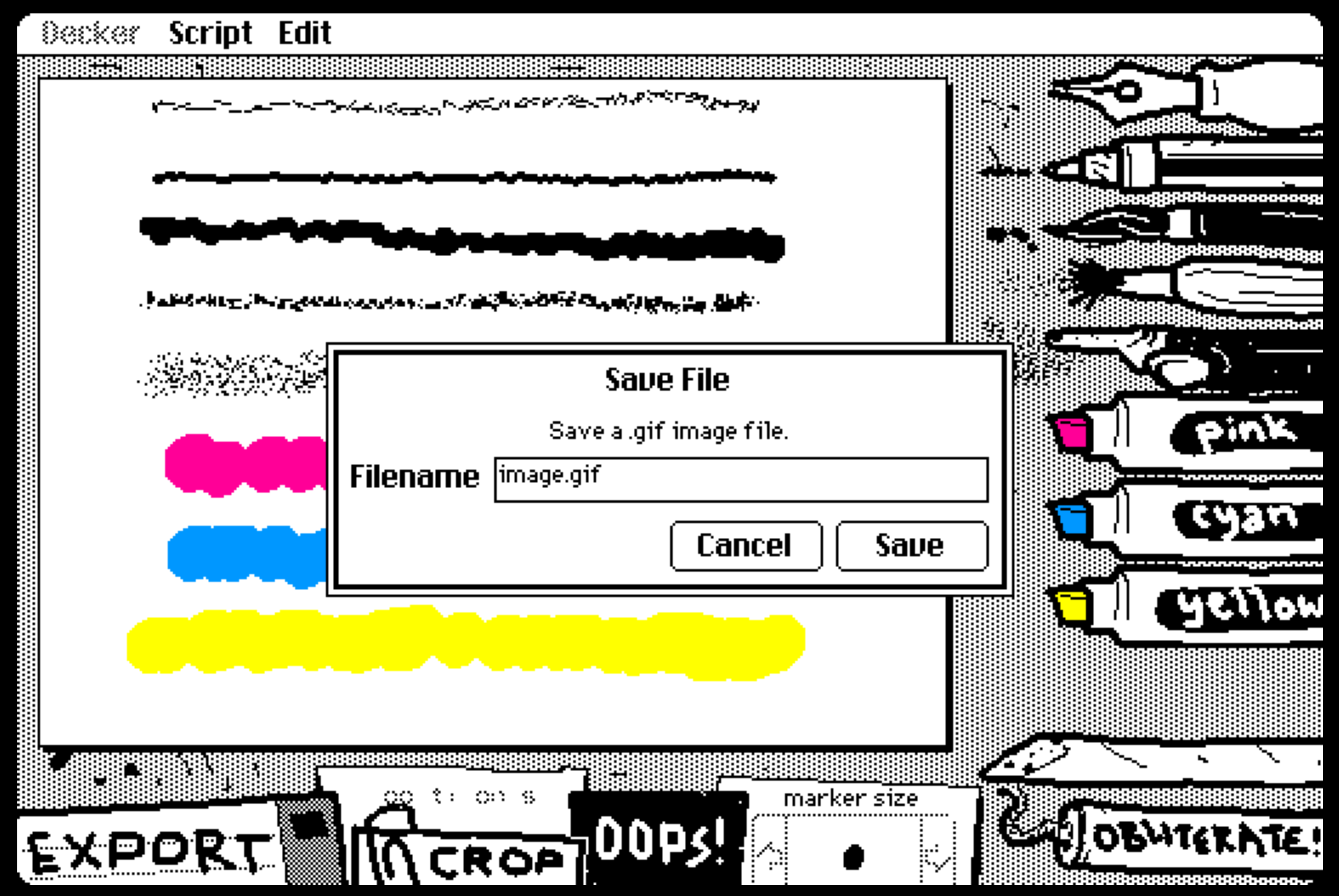 Een WigglyPaint GIF exporteren